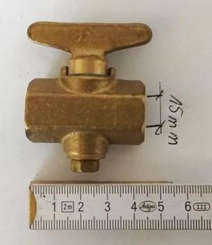 Gasabsperrhahn Durchlasshahn 15 mm, 3/8" 3/8-Zoll Metall - DDR