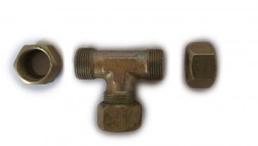 1x T-Einschraubverschraubung Fitting  T-Stück M22x1.5 (außen/außen/außen) Bremse / Druckluft