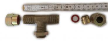 1x T-Einschraubverschraubung Fitting T-Stück M22 x 1,5  SM15 (außen/außen/außen) Bremse / Druckluft