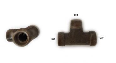 1x T-Einschraubverschraubung Fitting T-Stück M22 /M18 / M22 (außen/außen/außen) Bremse / Druckluft