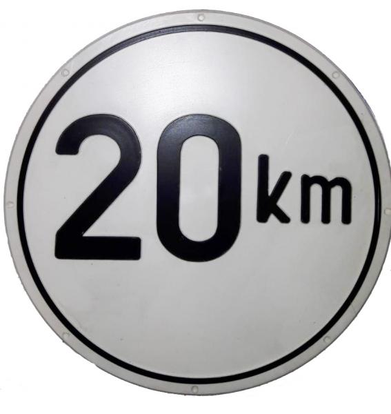 DDR Ostalgie 20 km Schild Kfz - rund