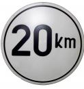 100 Stück - DDR Ostalgie 20 km Schild Kfz - rund